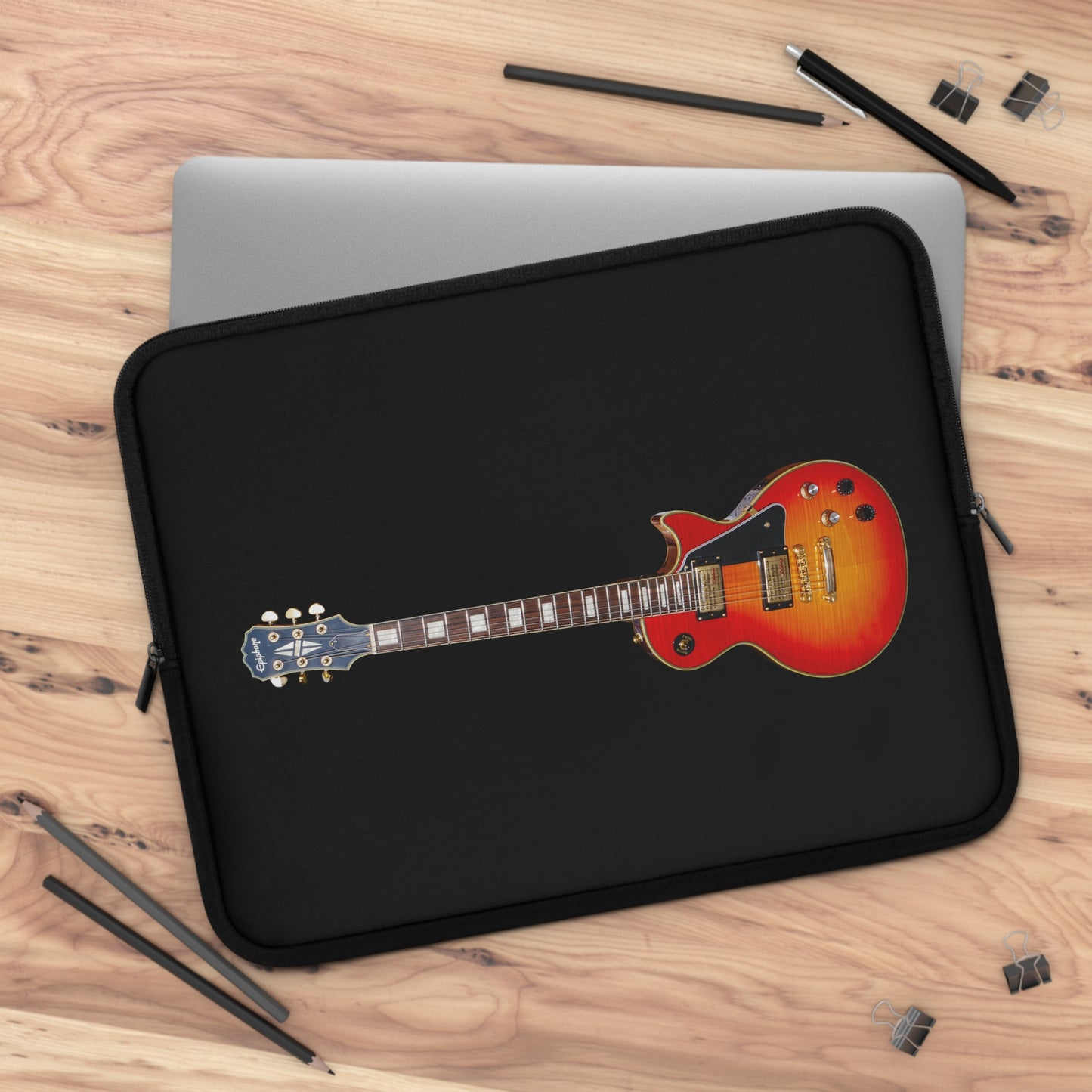 Guitar Lover's Laptop Sleeve - Musician Gift, Rock n Roll Accessory, Personalized Laptop Case, Unique Tech Bag, Music Themed Gift