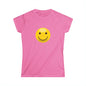 Smiley Face Women's Softstyle Tee, Casual T-Shirt, Happy Graphic Tee, Summer Shirt, Birthday Gift, Everyday Wear