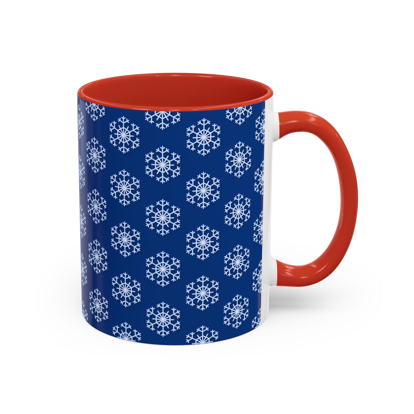 Blue Snowflake Accent Coffee Mug for Winter, Holiday Gift, Cozy Drinkware, Festive Kitchen Decor, Mug for Coffee Lovers, Tea Time Essential