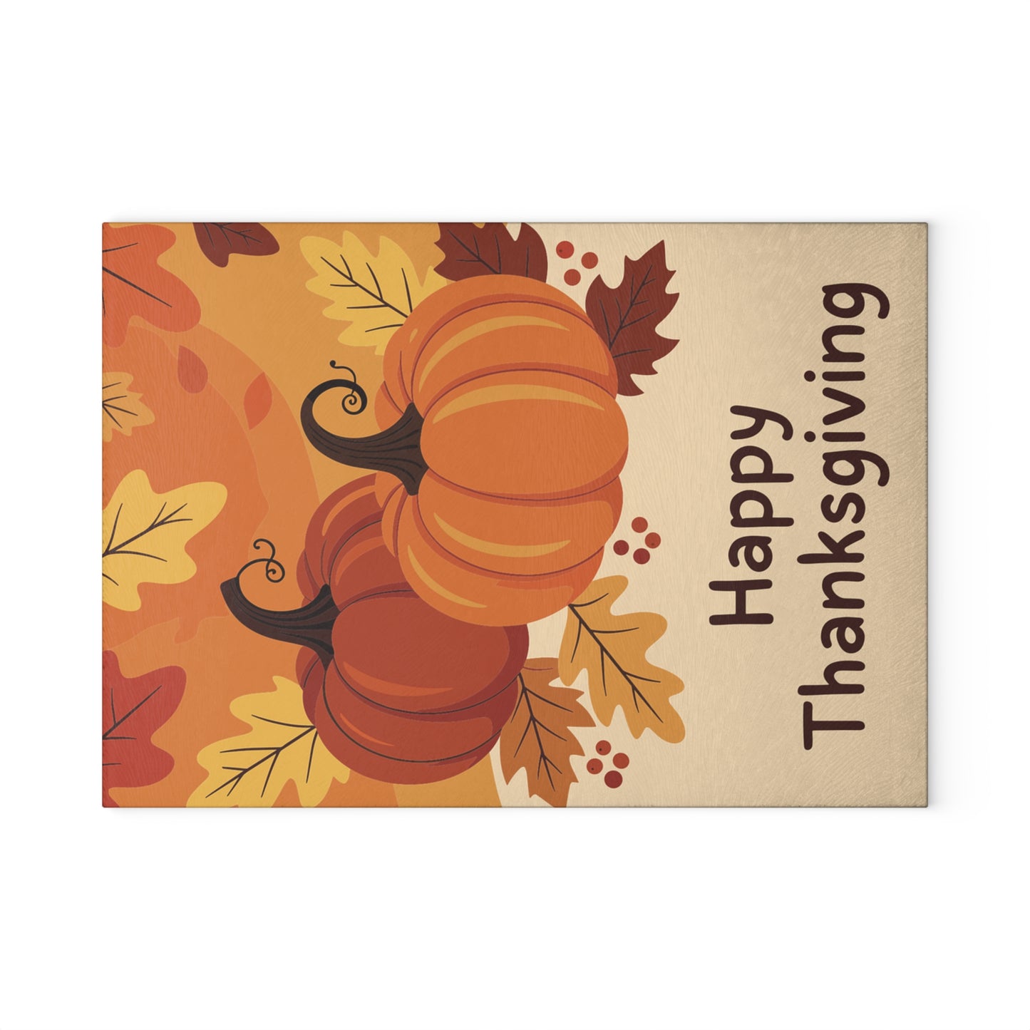 Happy Thanksgiving Pumpkin Glass Cutting Board