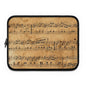 Vintage Music Notes Laptop Sleeve, Music Lover Gift, Folio Case, Student Accessories, Laptop Protector, Stylish Tech Case