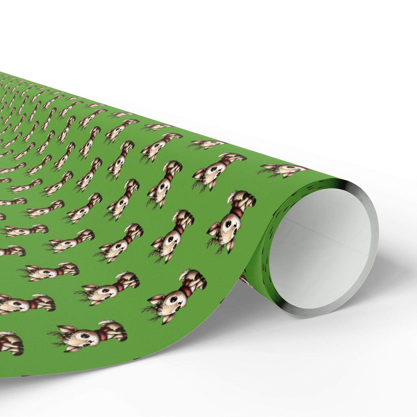Wrapping Paper — Green Cute Dog Pattern Gift Wrap (Pet Lover Holiday & Birthday)