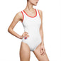 Women's USA Stars & Stripes Classic One-Piece Swimsuit, Perfect for Summer Fun, Beach Days, Pool Parties, and 4th of July