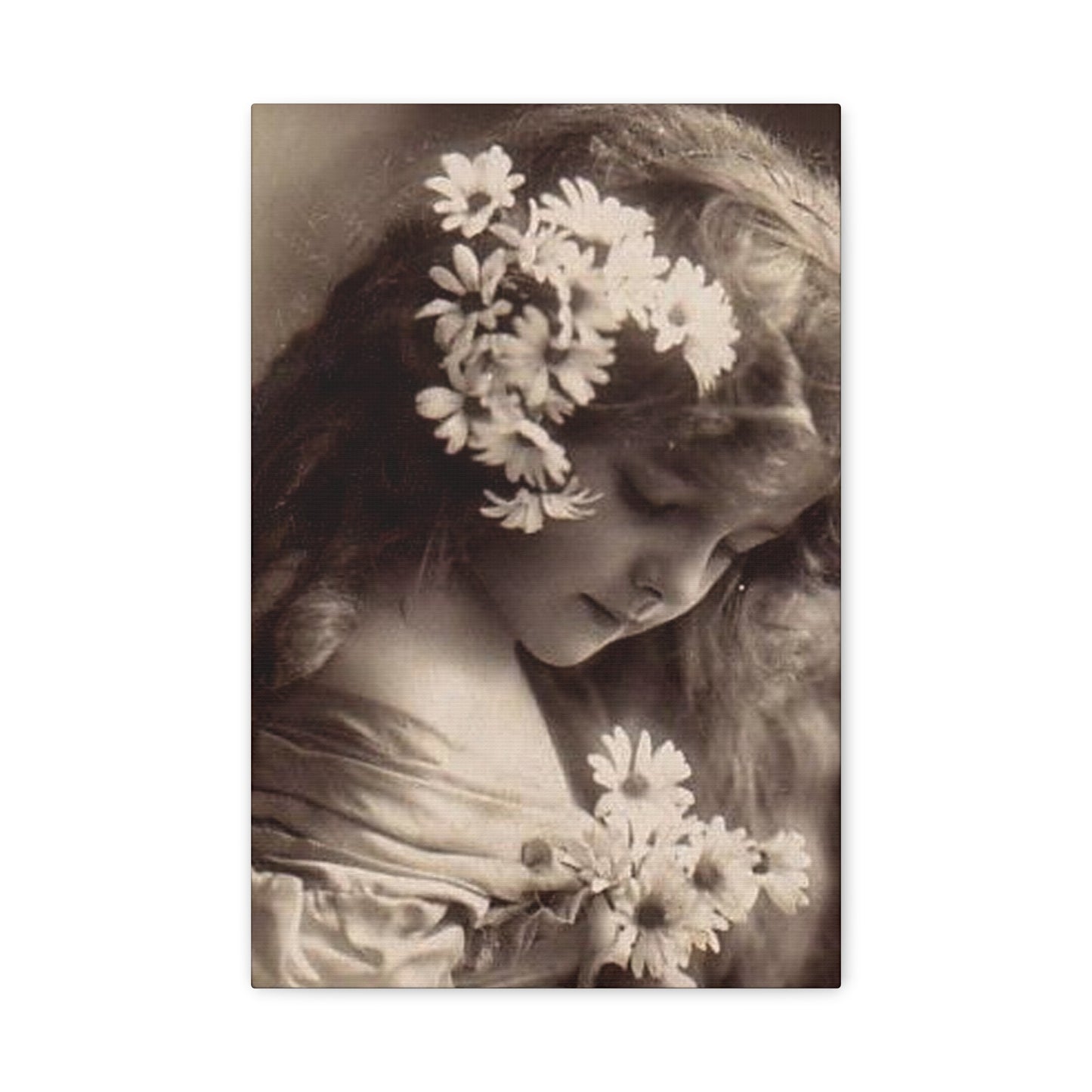 Vintage Floral Portrait Canvas