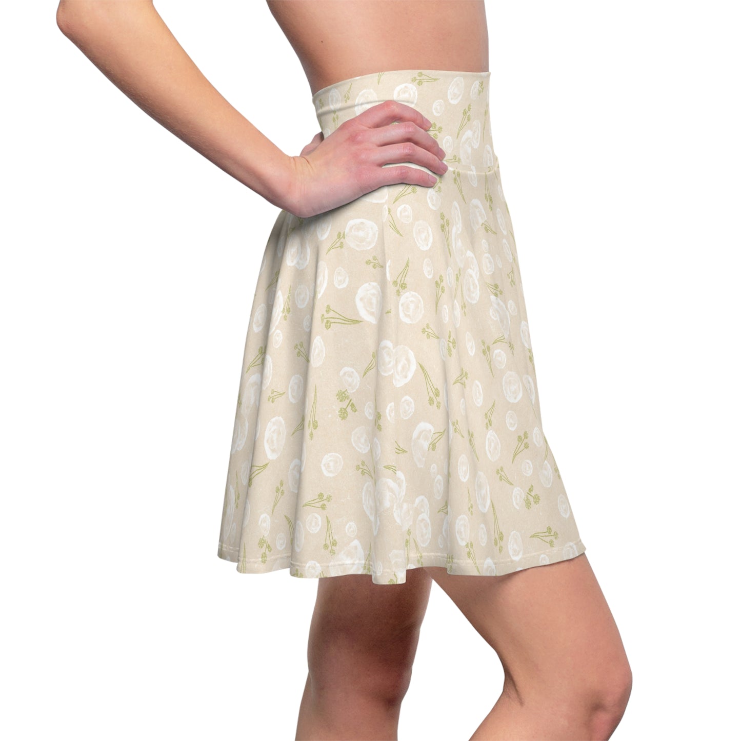 Floral Women's Skater Skirt, Casual Summer Dress, Retro Mini Skirt, Garden Party Outfit, Everyday Wear, Gift for Her
