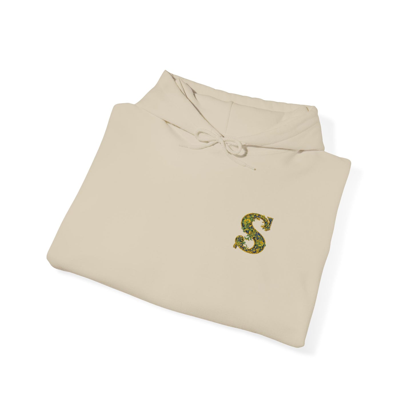 Floral S Initial Hoodie — Monogrammed Flower Letter Sweatshirt