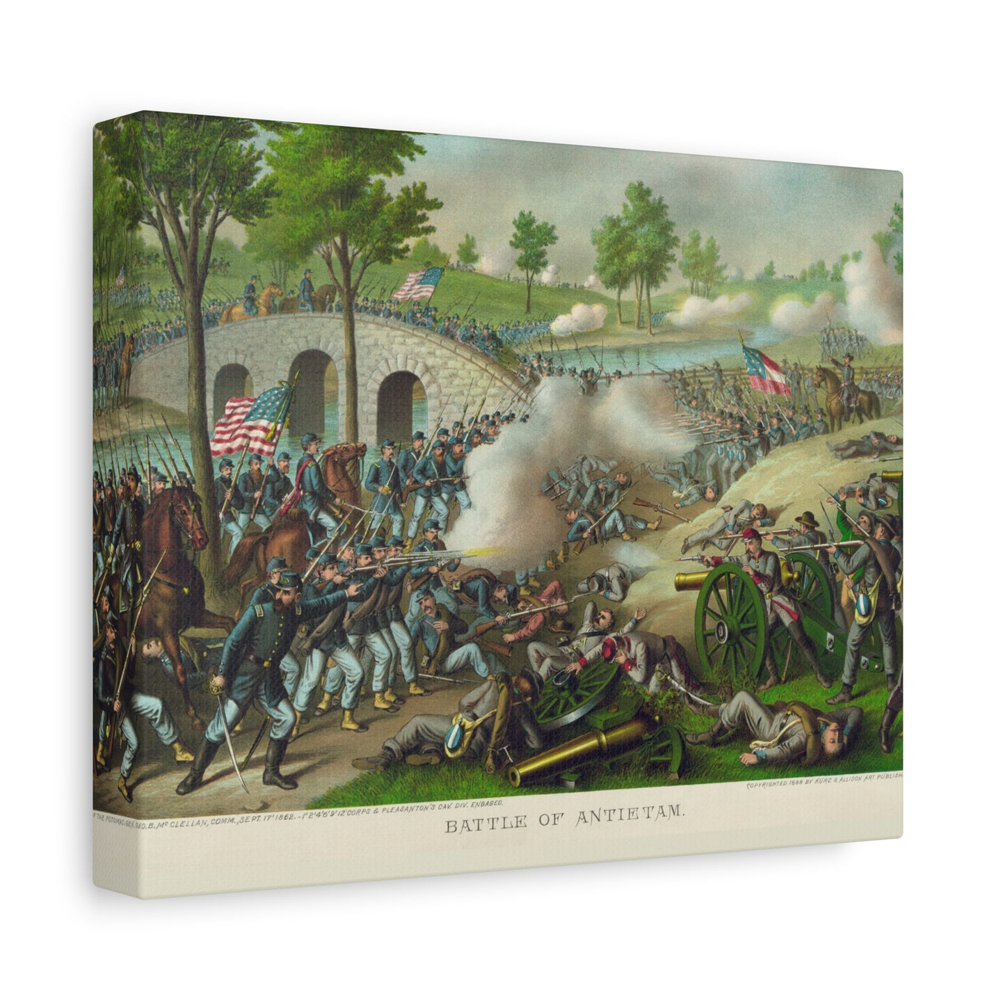 Antietam Battle Canvas Print — Civil War Historical Wall Art (Matte Stretched)