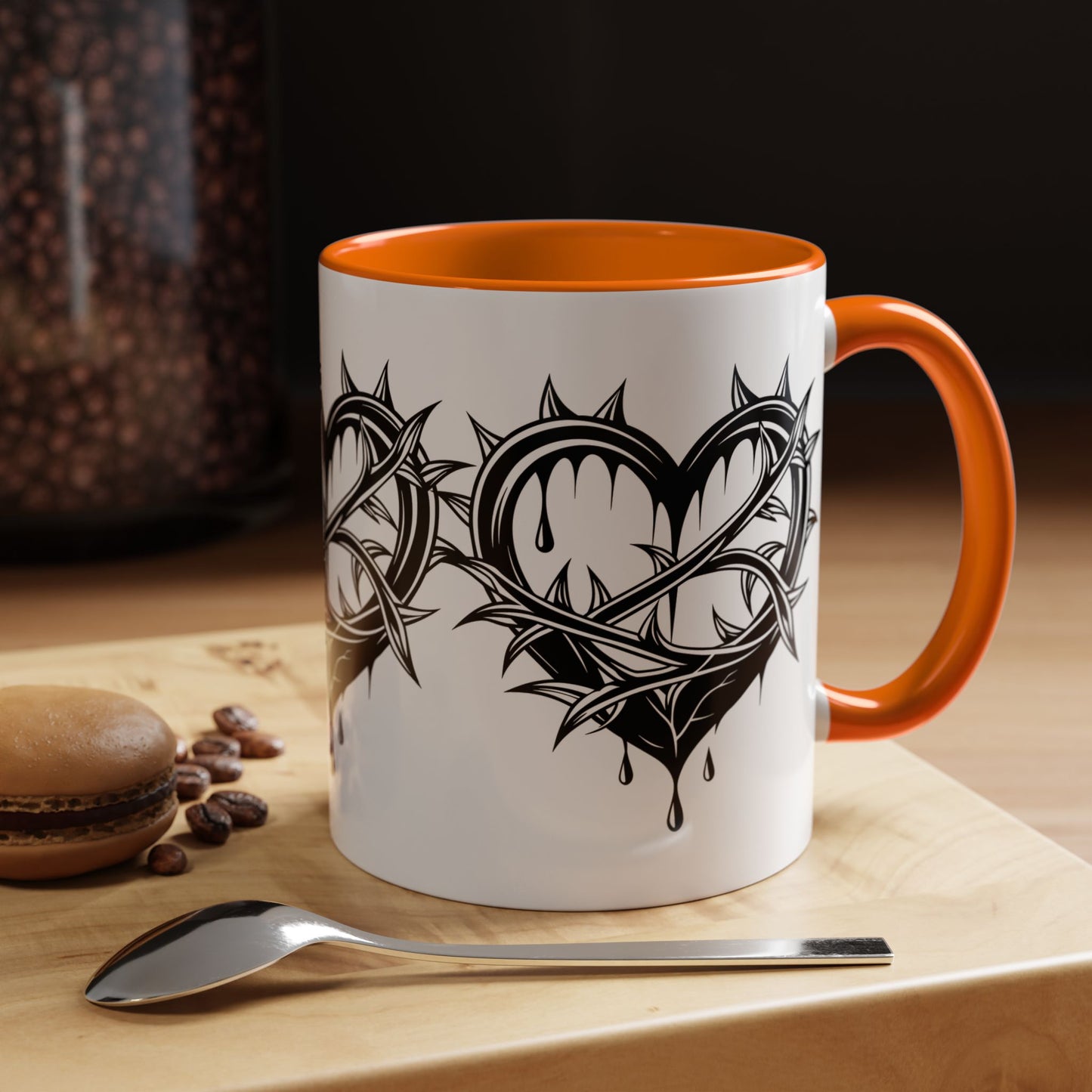 Gothic Heart Mug, Unique Art Coffee Cup for Gifting, Gothic Home Decor, Perfect for Friends, Gothic Style Drinkware