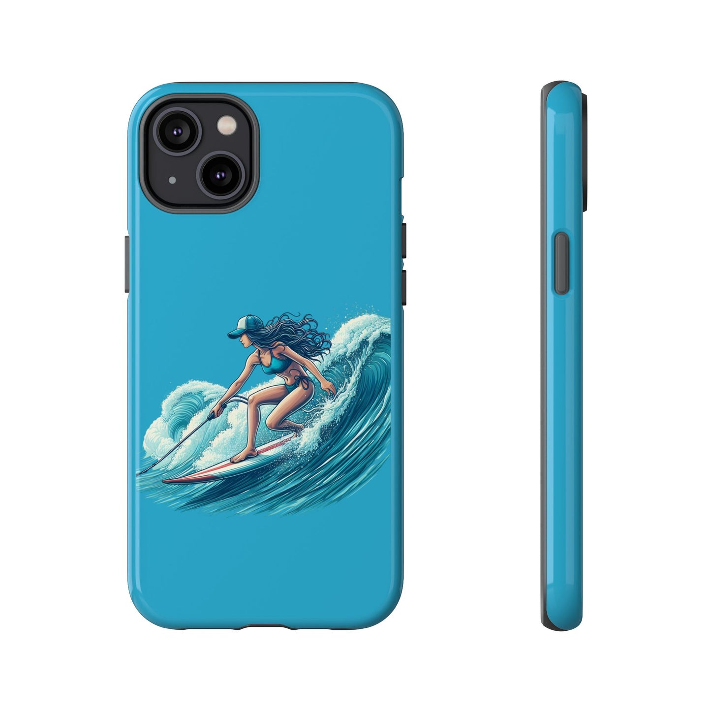 Surfing Phone Case, Coastal Vibes Phone Cover, Tough Cases for Beach Lovers, Ocean Art Phone Accessories, Summer Gift Idea