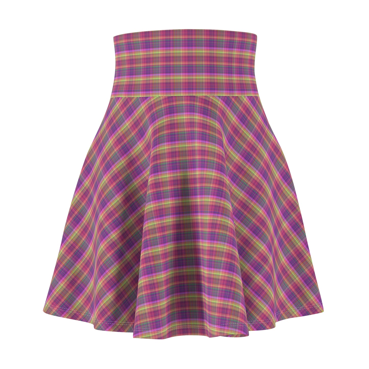 Colorful Women's Skater Skirt, Stylish Twirl Skirt, Summer Skating Dress, Casual Outfit for Parties, Trendy Plaid Skirt