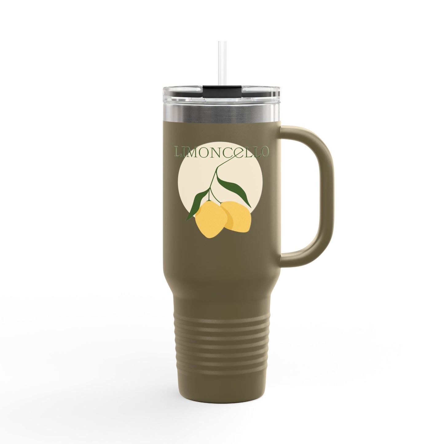 Limoncello Insulated Travel Mug, 40oz - Perfect for Road Trips, Summer Picnics, Camping, and Gift Ideas, Travel Mug for Lemon Lovers