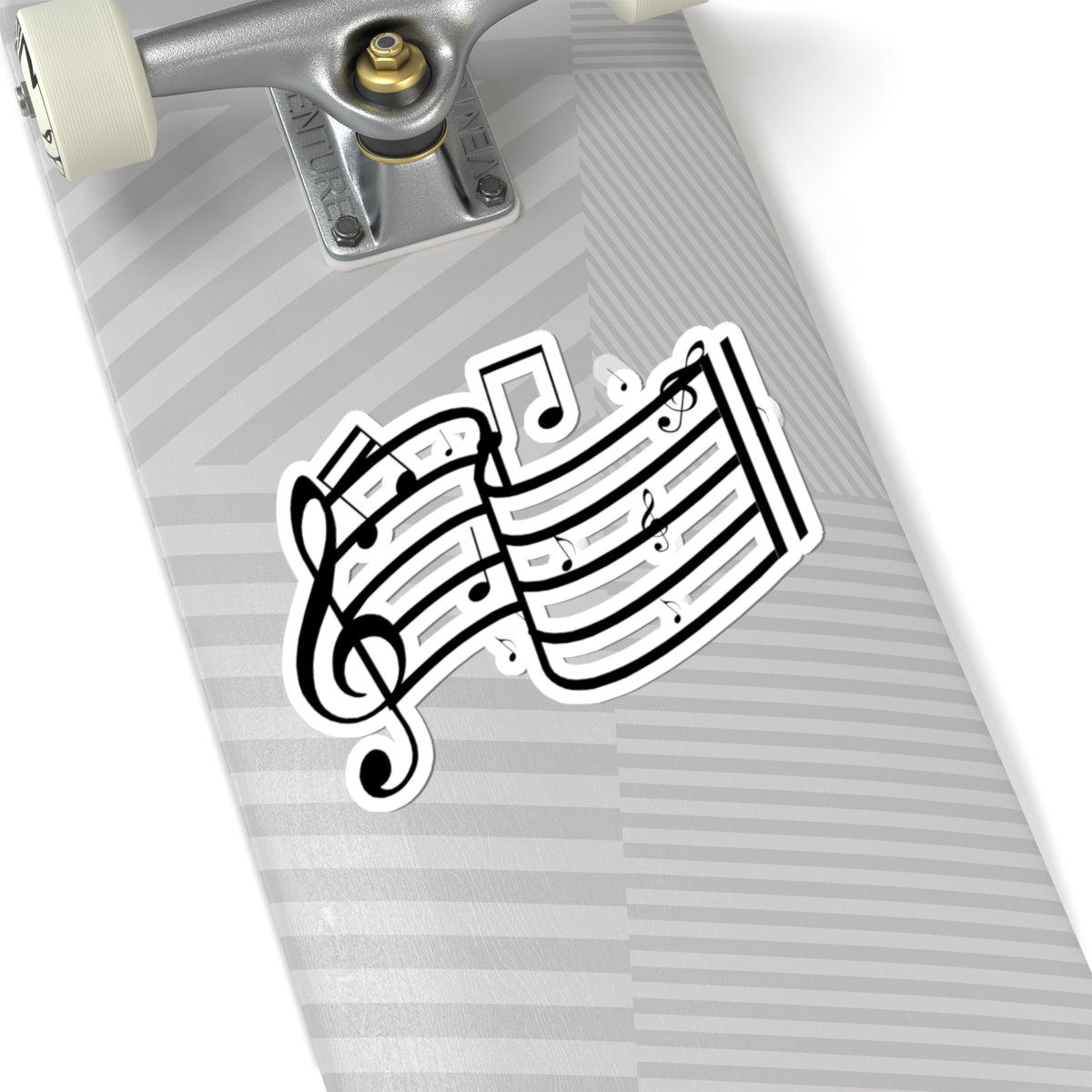 Music Notes Kiss-Cut Sticker — Treble Clef Sheet Music Decal for Laptops & Instruments