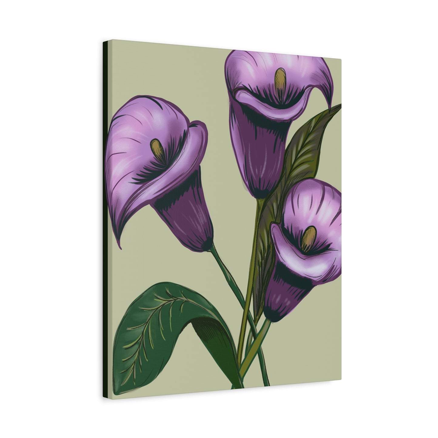 Copy of Matte Canvas, Stretched, 1.25" Purple Flowers