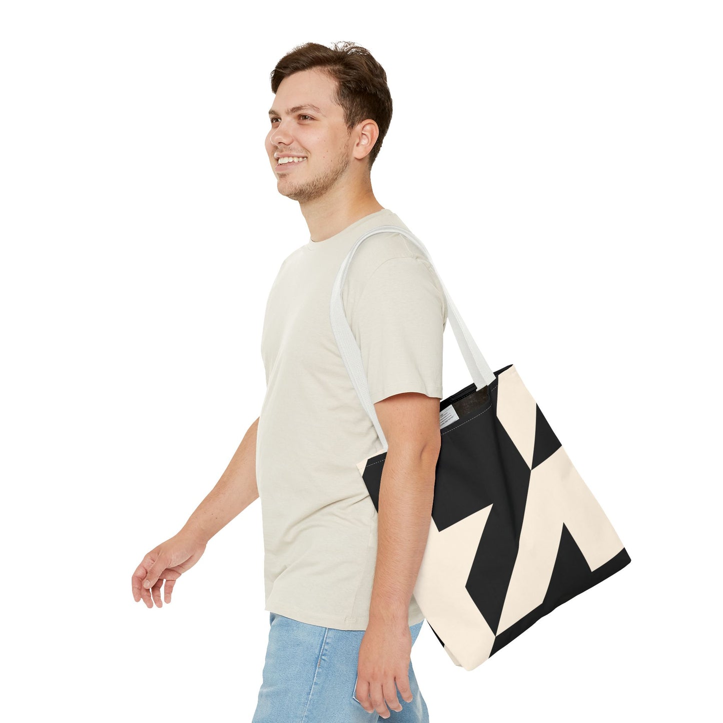 Chic Abstract Tote Bag, Stylish Travel Bag, Reusable Shopping Bag, Modern Design Bag, Fashionable Canvas Tote