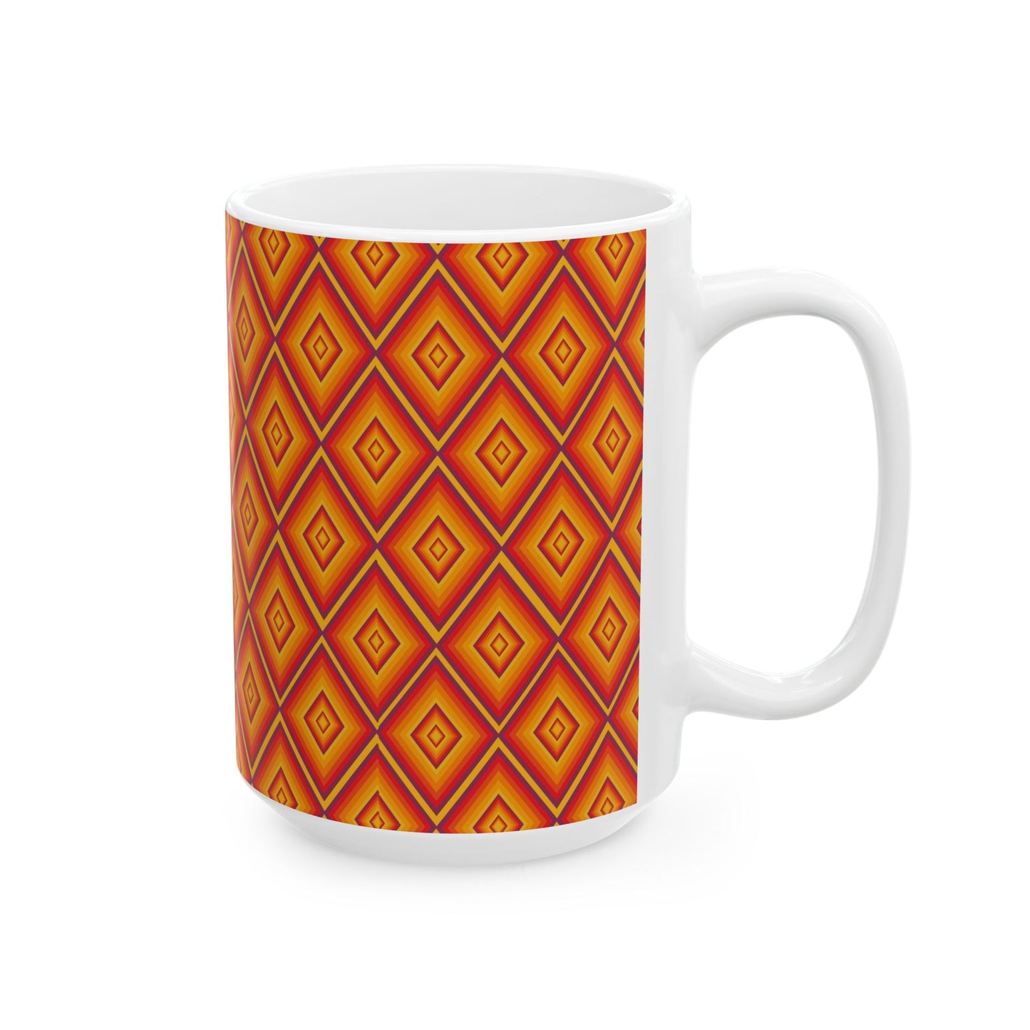 Vibrant Geometric Ceramic Mug - Perfect for Coffee Lovers, Decorative Gift, Kitchen Decor, Birthdays, and Festive Occasions