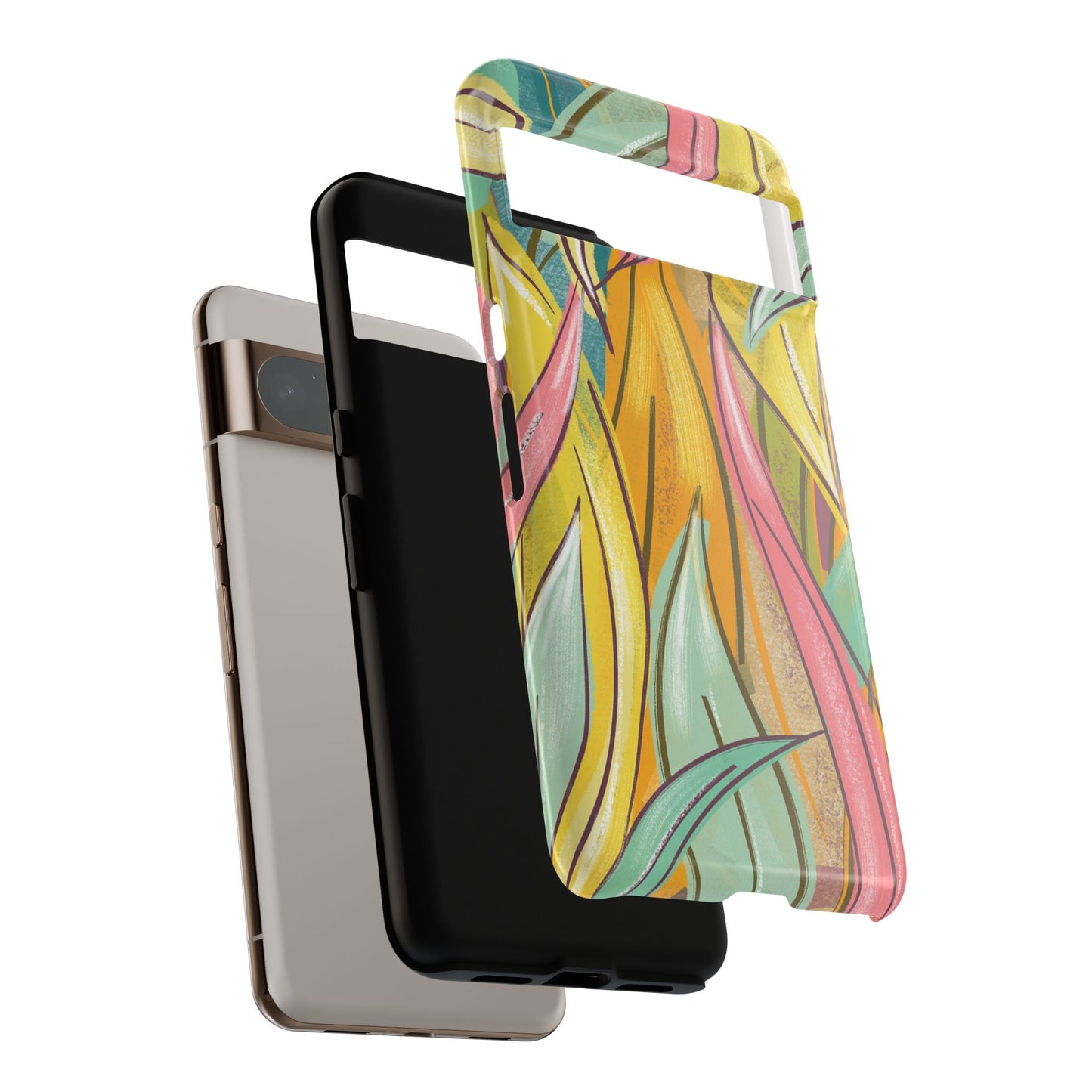 Vibrant Phone Case with Colorful Leaf Design, Tough Cases for Nature Lovers, Eco-Friendly Gift, Summer Vibes, Floral Phone Cover