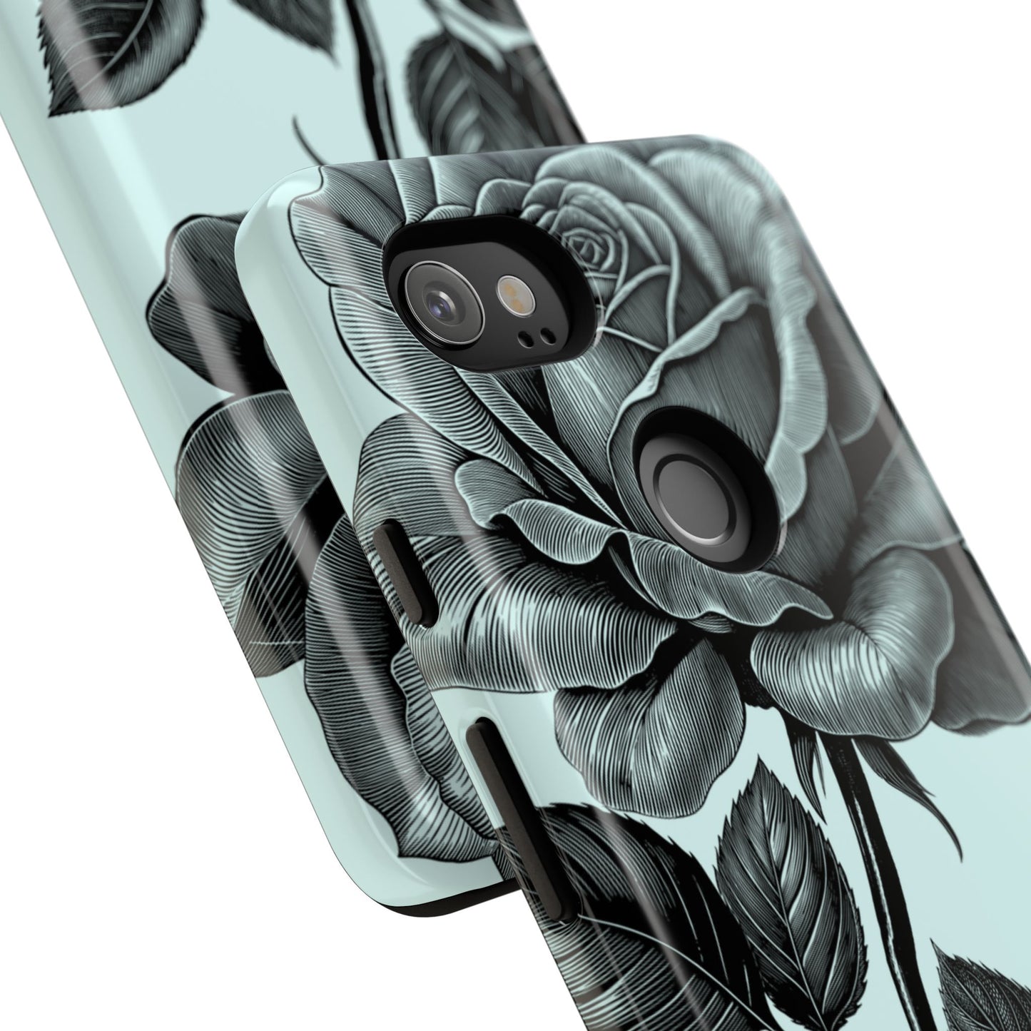 Elegant Floral Phone Case, Tough Cases for iPhones, Black Rose Design, Gift for Her, Stylish Phone Cover, Birthday Gifts