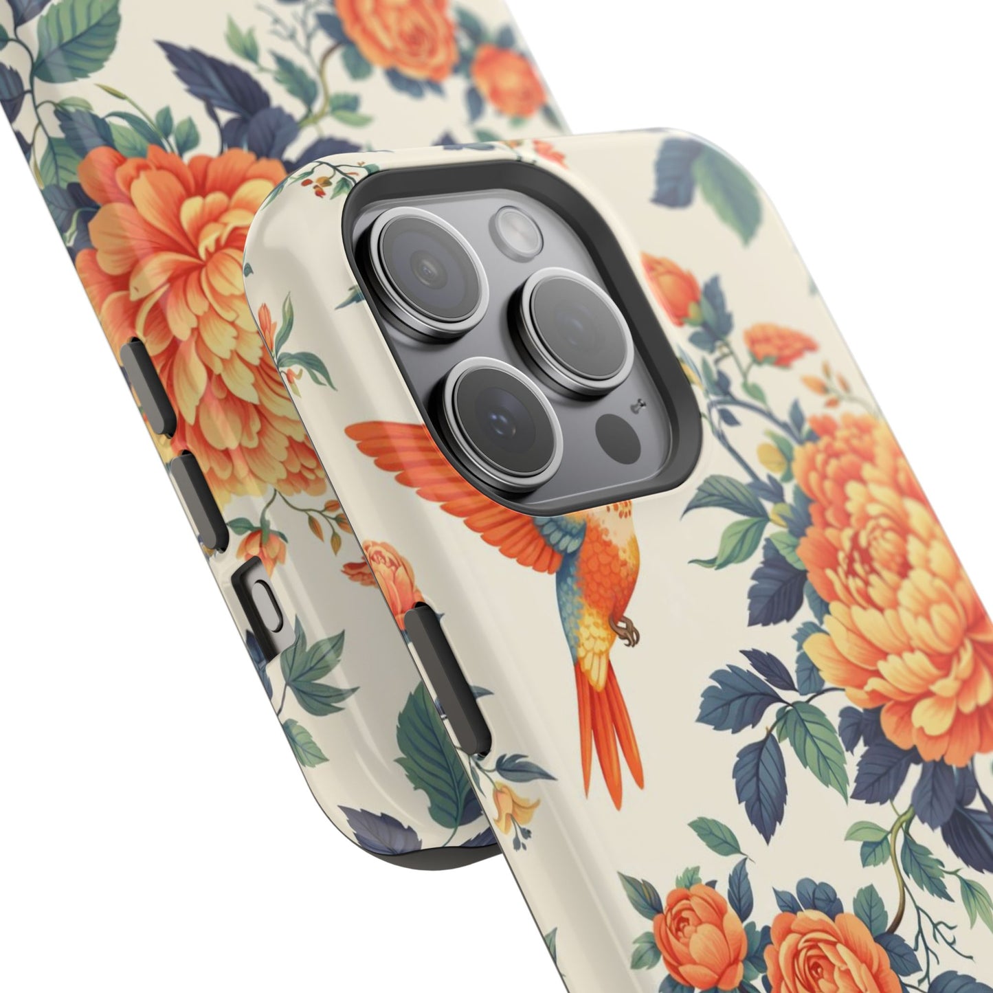 Floral Hummingbird Magnetic Phone Case — Impact-Resistant Protective Cover