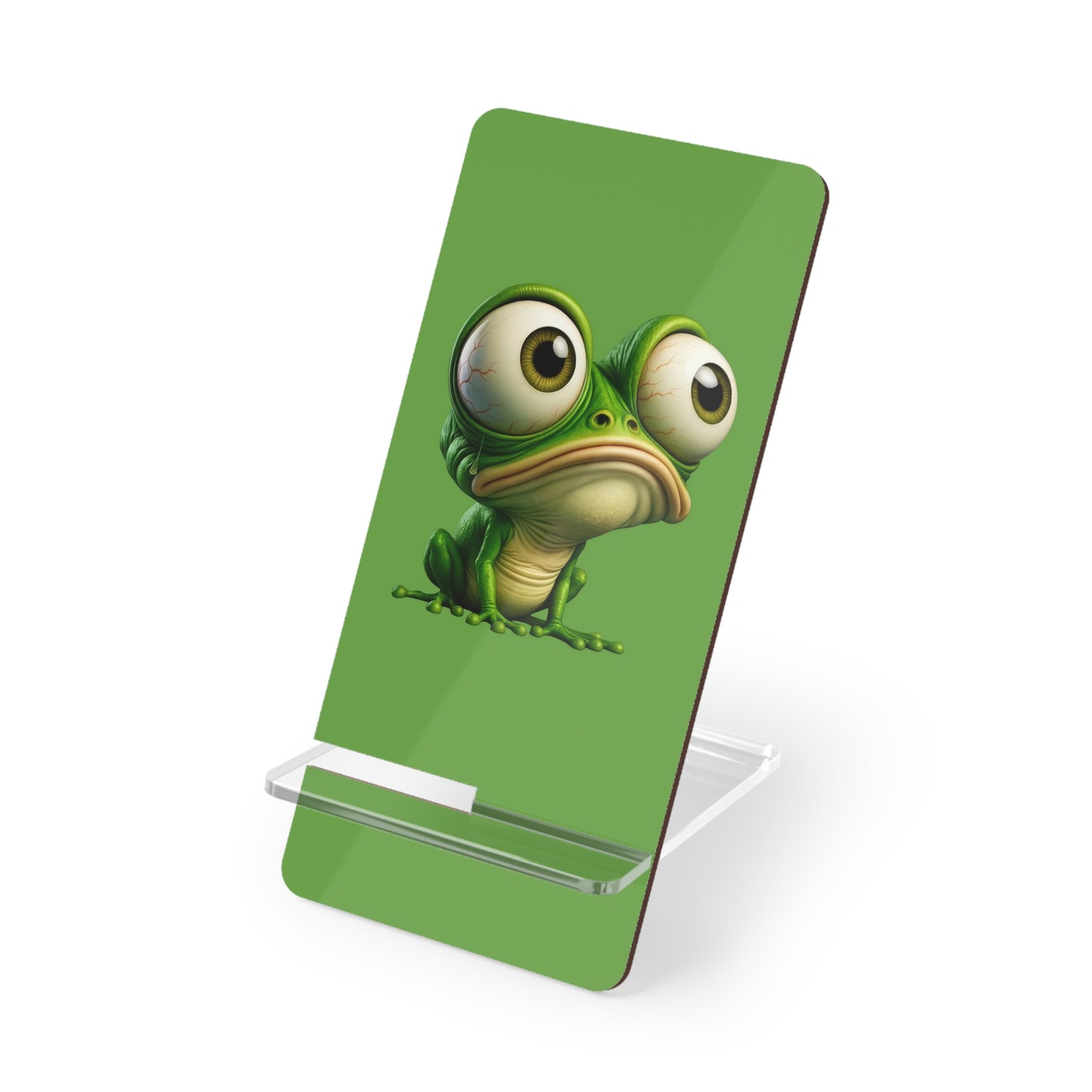 Frog-Themed Mobile Display Stand, Cute Smartphone Holder, Desk Decor for Kids, Fun Gift for Frog Lovers, Green Phone Stand with Cartoon