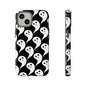 Ghost Pattern Phone Case, Cute Ghost Cell Phone Cover, Halloween Accessory, Spooky Gift, Black and White Phone Case