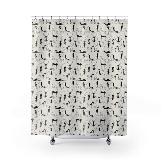 Stylish Cat Print Shower Curtain - Perfect for Cat Lovers, Home Décor, Bathroom Upgrade, Gift for Pet Owners, Unique Cat Art