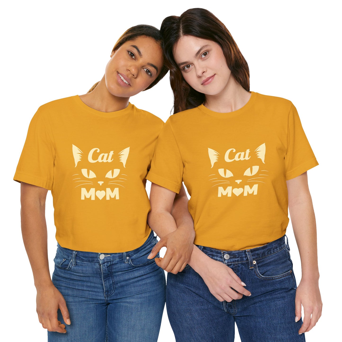 Cat Mom T-Shirt — Cute Cat Face Graphic Tee for Cat Lovers