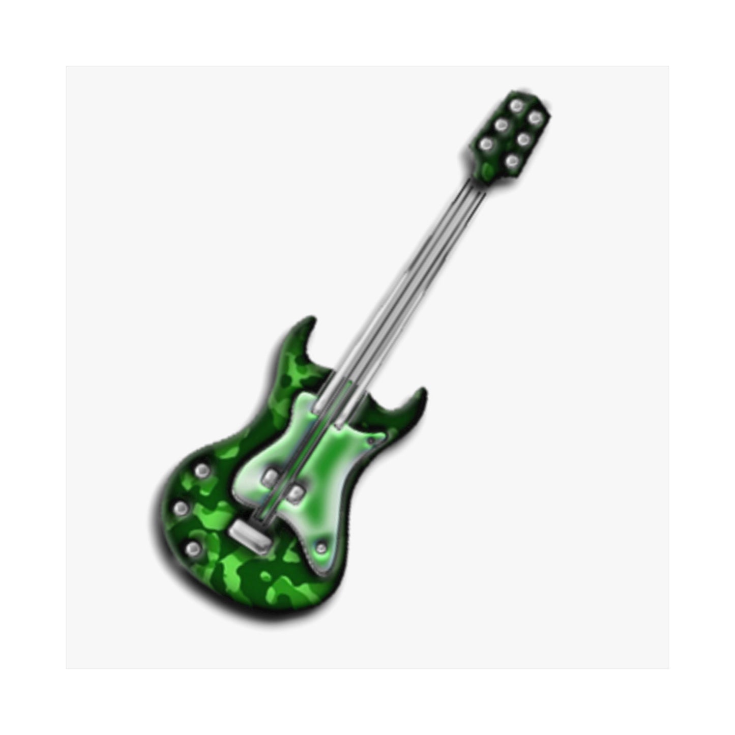 Guitar Art Poster - Rock Music Decor, Green Guitar Wall Art, Musician Gift, Home Office Decor, Music Lover Gift