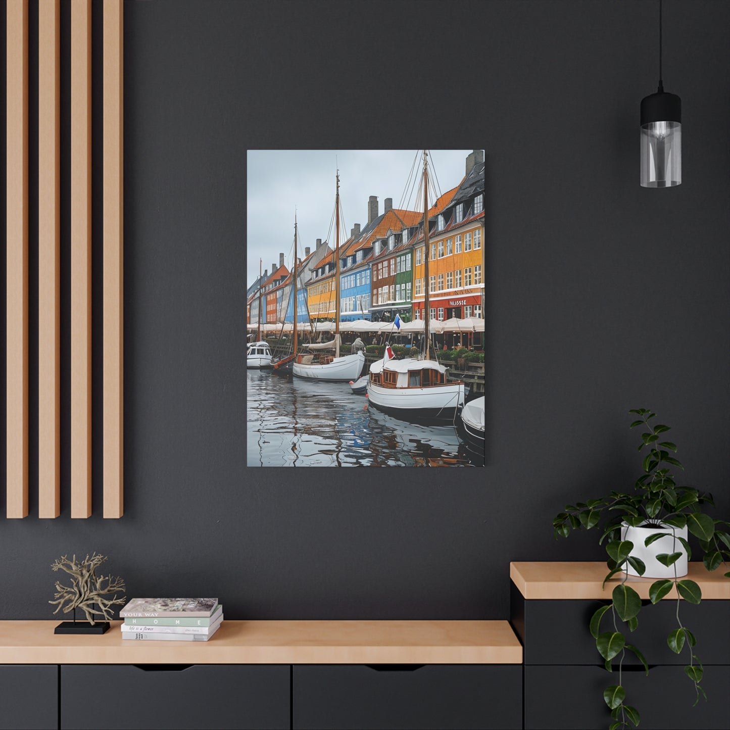Coastal Canvas Print, Vibrant Harbor Art, Nautical Home Decor, Gift for Sailors, Maritime Wall Art