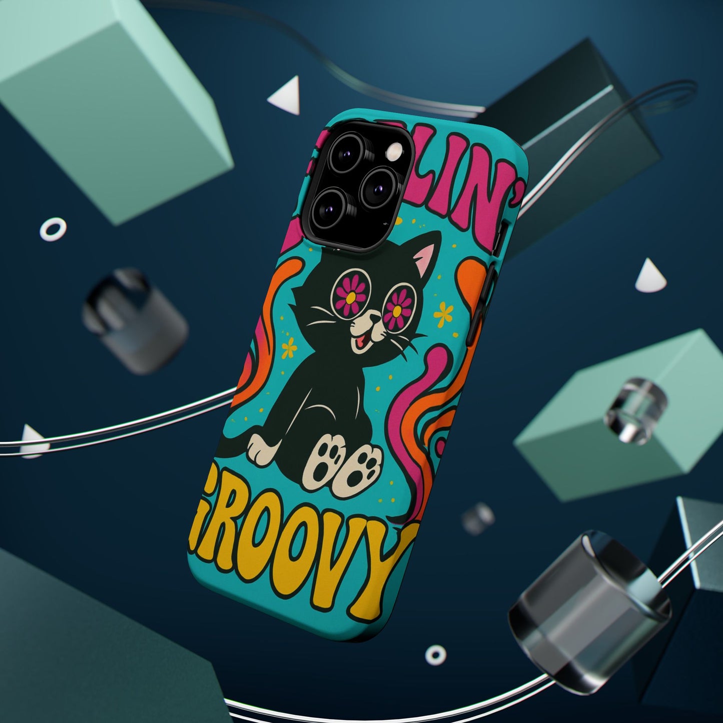 Groovy Cat Magnetic Impact-Resistant Phone Case