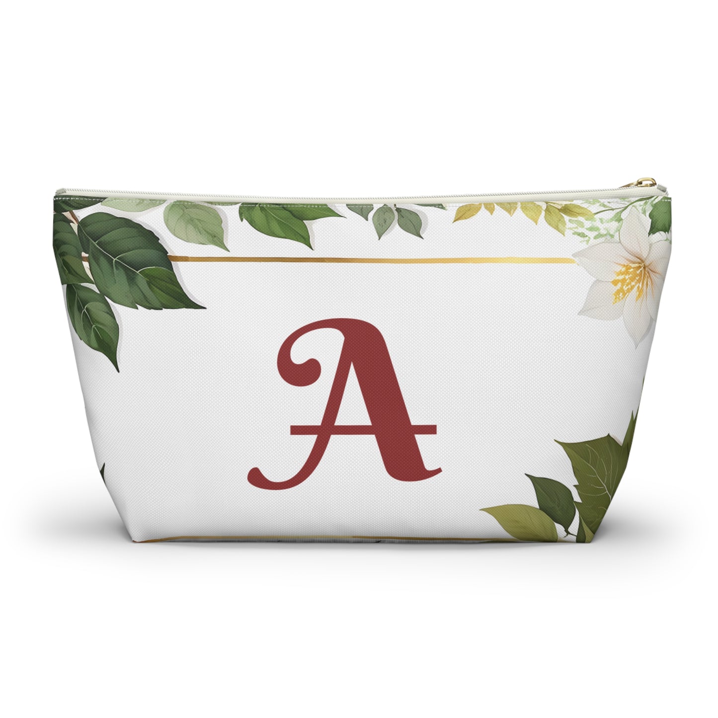 Personalized Floral Accessory Pouch, Makeup Bag, Gift for Her, Initial Pouch, Travel Organizer, Custom Cosmetic Bag