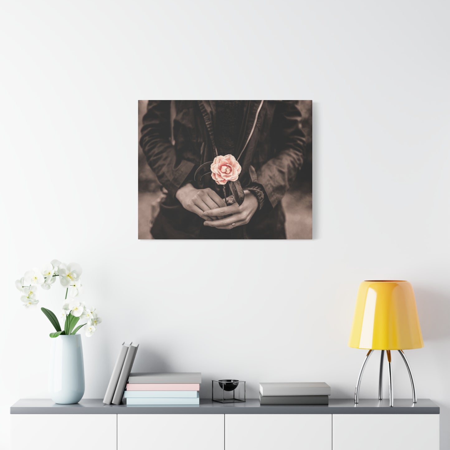 Floral Art Canvas Wall Decor, Modern Home Accent, Gift for Her, Office Decor, Inspirational Artwork