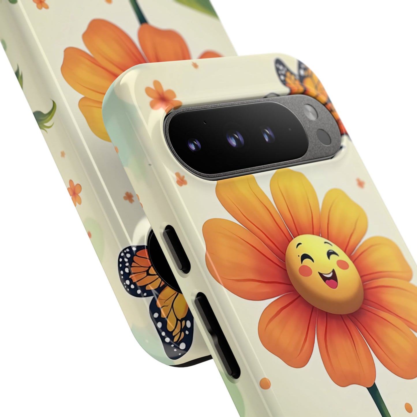 Floral Phone Case with Butterfly Design, Cute Flower Phone Cover for Nature Lovers, Eco-Friendly Gift, Spring Vibes, Birthday Present