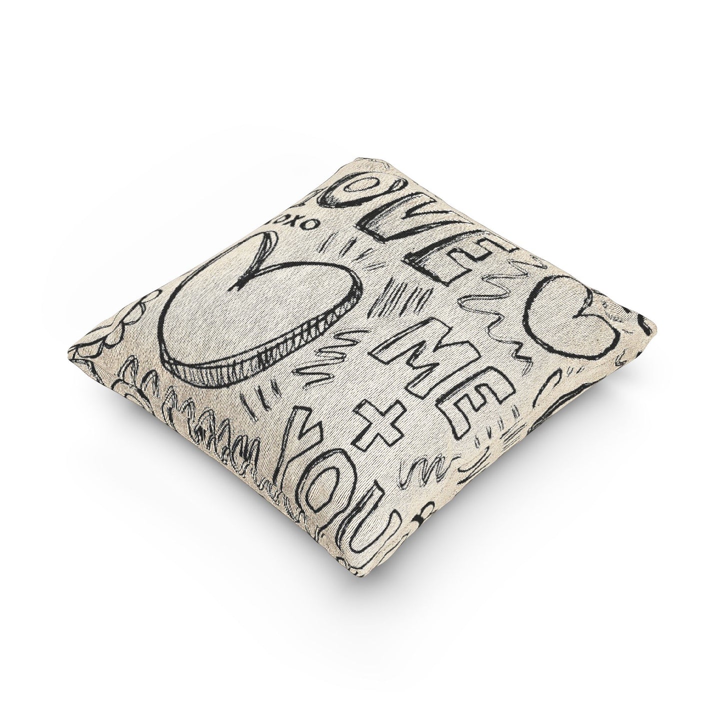 Boho Love Woven Pillow, Decorative Throw Cushion, Home Decor, Cozy Living Room Accent, Gift for Her, Modern Farmhouse Decor