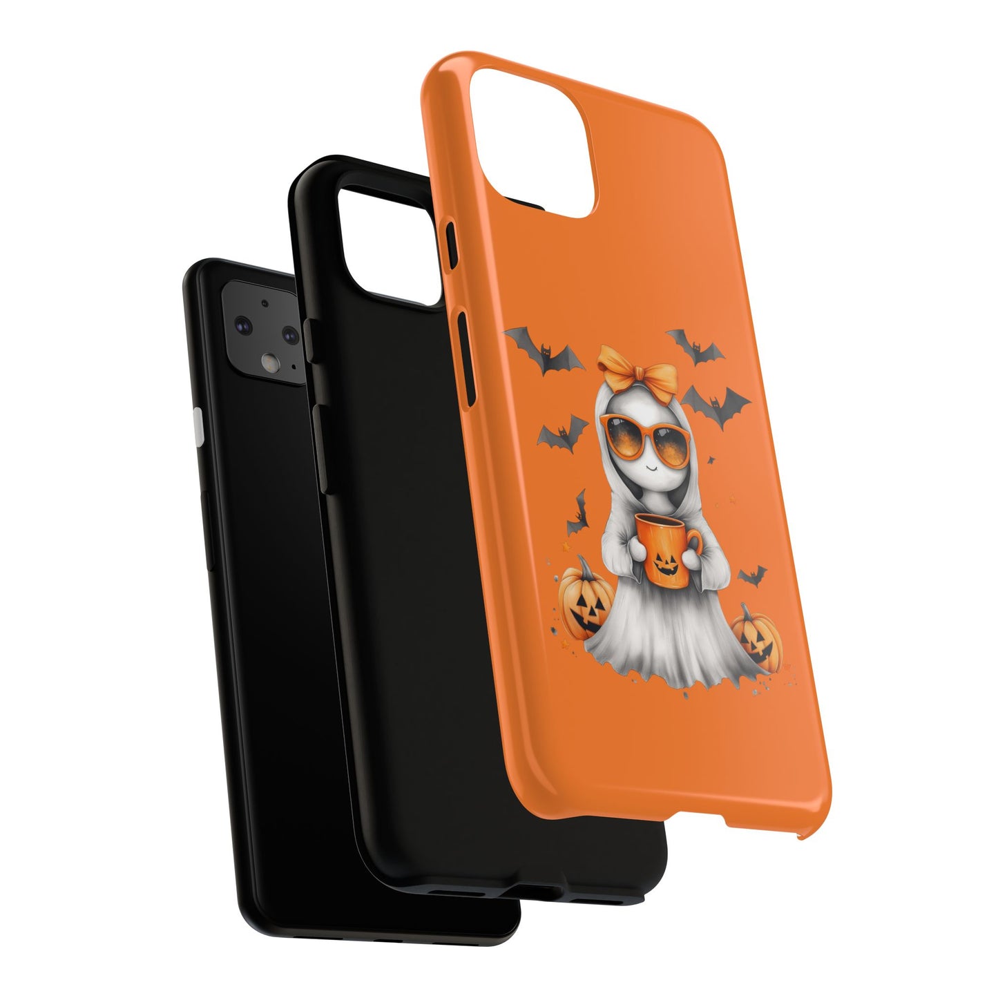 Halloween Ghost Phone Case, Cute Cat Ghost Case, Autumn Phone Cover, Spooky Season Gift, Trick or Treat Case