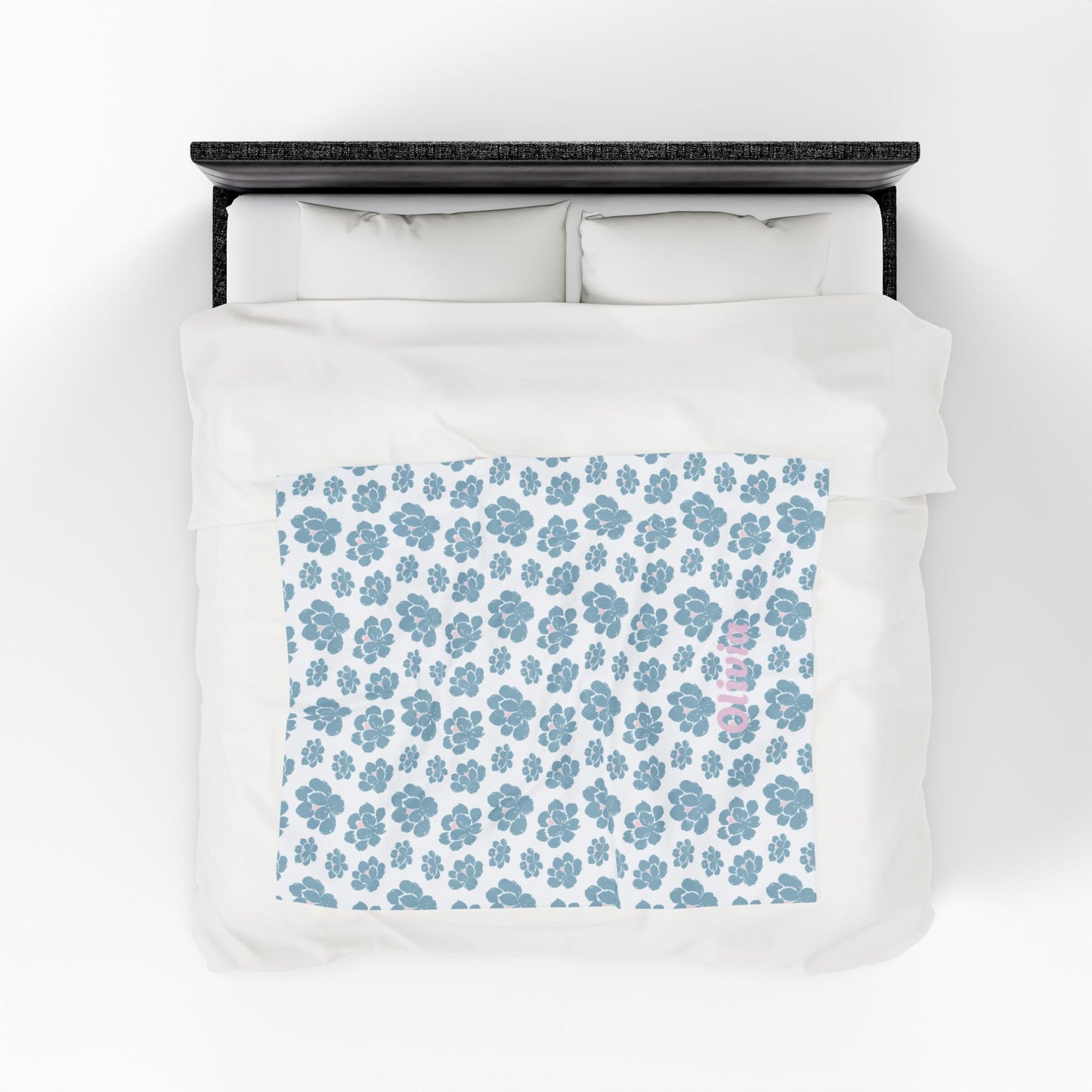 Cozy Velveteen Plush Blanket - Name - Olivia