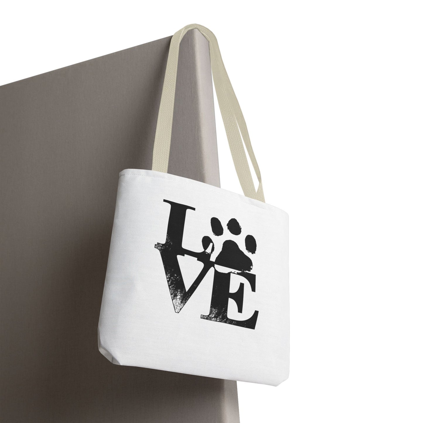 Love Paw Print Tote Bag, Pet Lover's Gift, Eco-Friendly Shopping Bag, Animal Rescue Fundraiser, Personalized Pet Tote