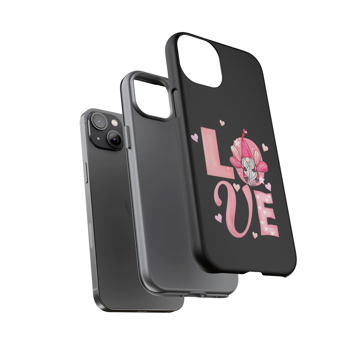 Love Gnome Phone Case — Cute Pink Heart Valentines Protective Case
