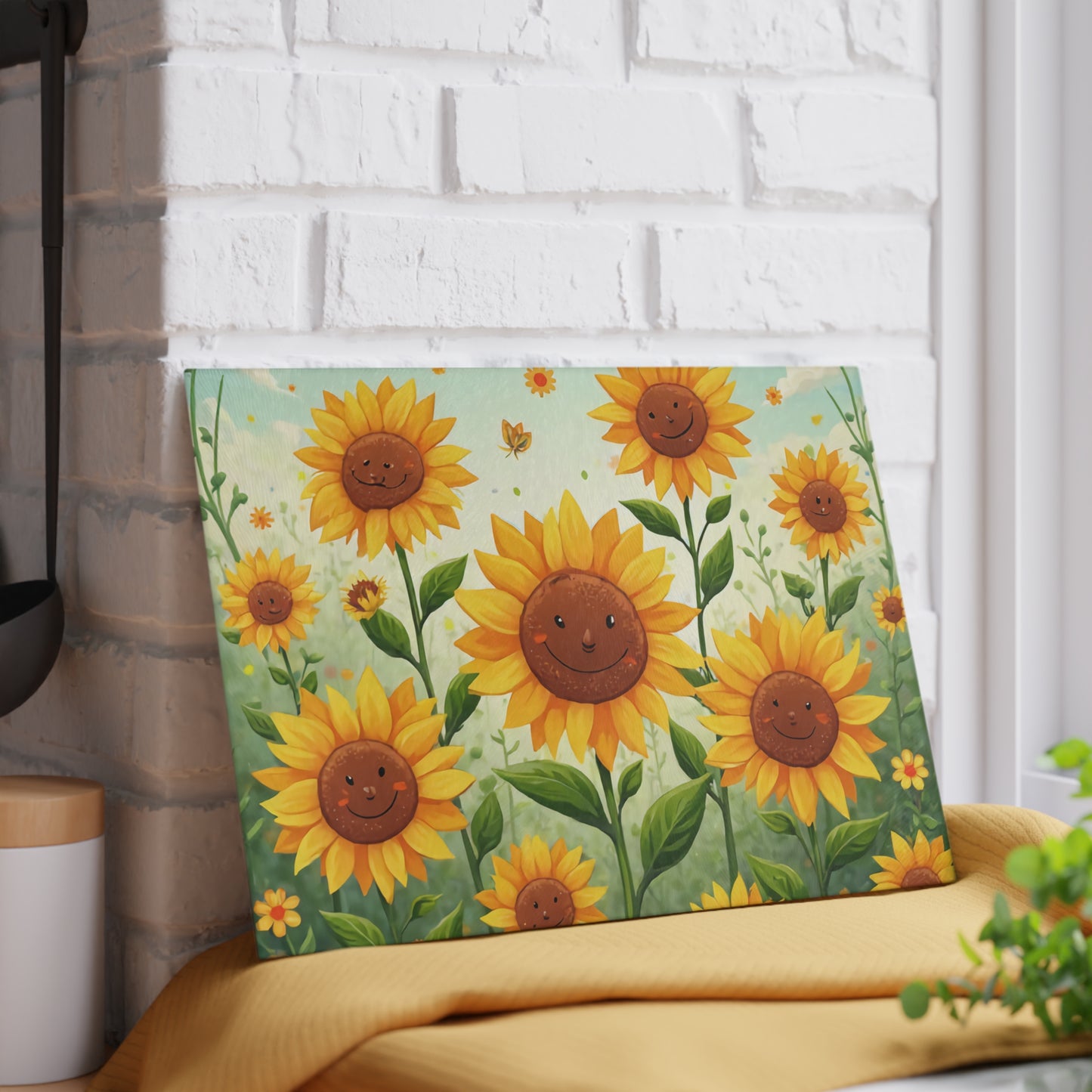 Happy Sunflowers Glass Cutting Board, Floral Kitchen Decor, Unique Gift for Home Chefs, Brighten Your Culinary Space, Summer Vibes, [...]