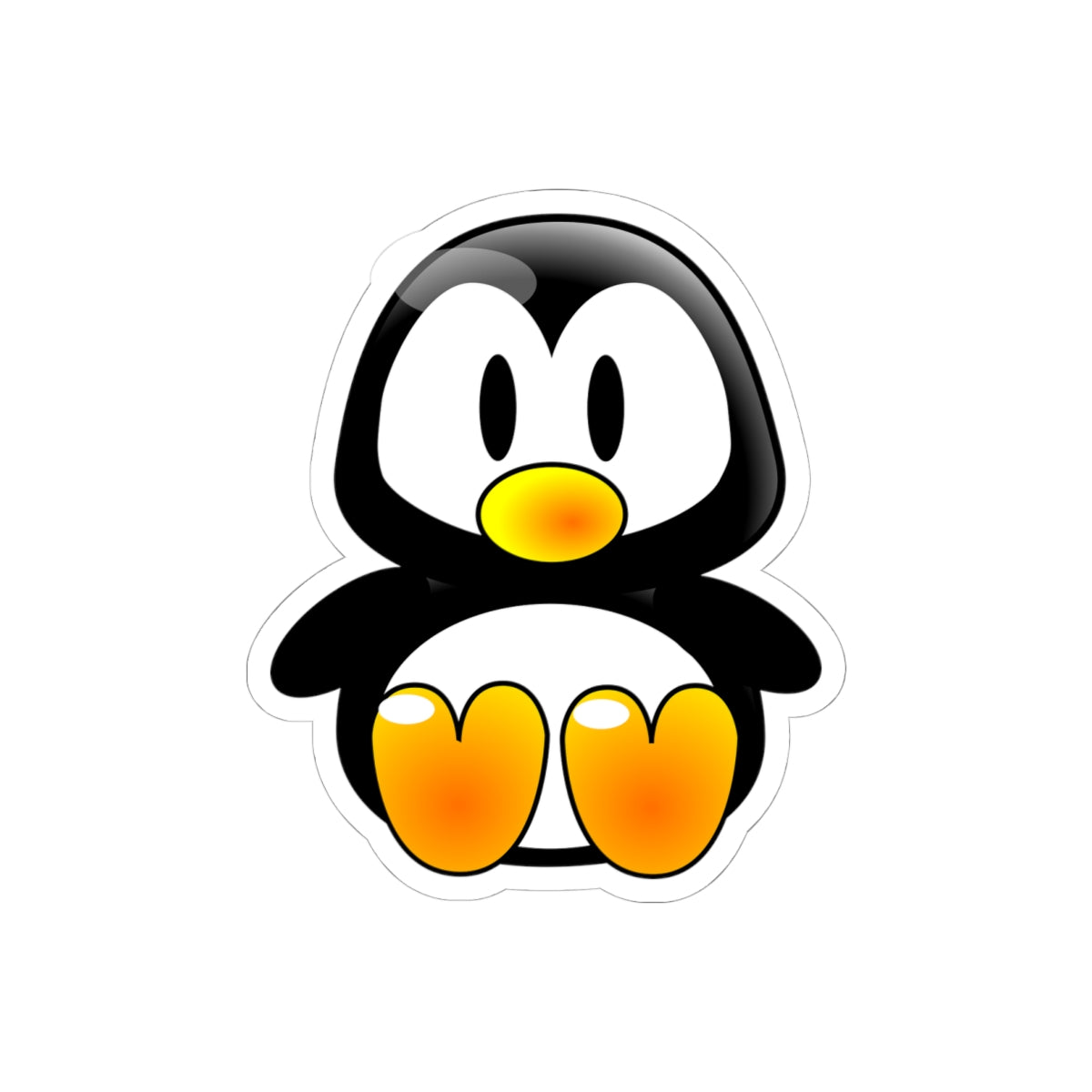 Cute Penguin Kiss-Cut Sticker — Adorable Laptop & Water Bottle Decal