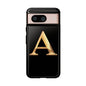 Custom Phone Case with Gold Letter A, Monogrammed Gift, Tough Protective Case, Personalized Phone Accessory, Unique Phone Cover