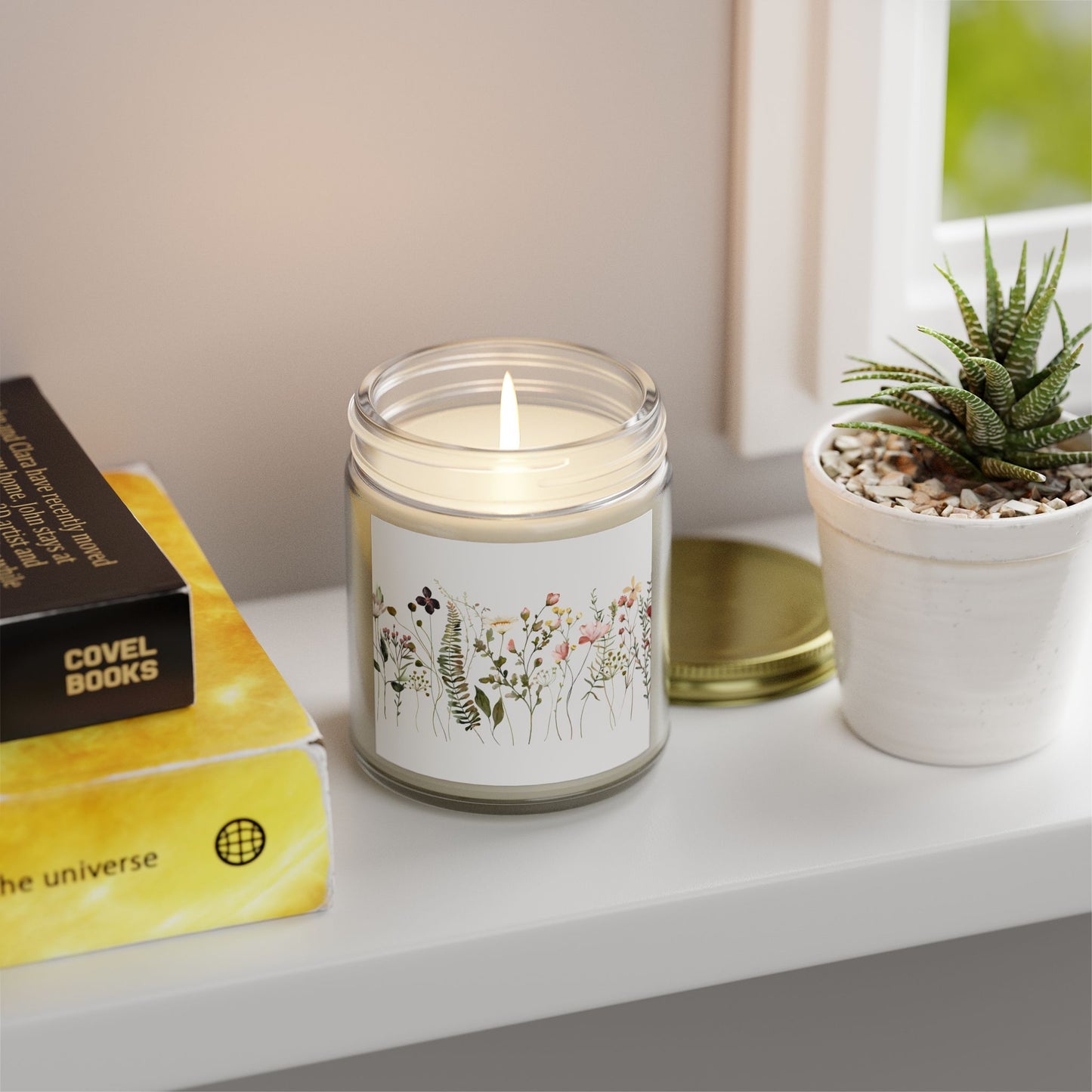 Scented Candles, Coconut Apricot Wax (4oz, 9oz) Wildflowers