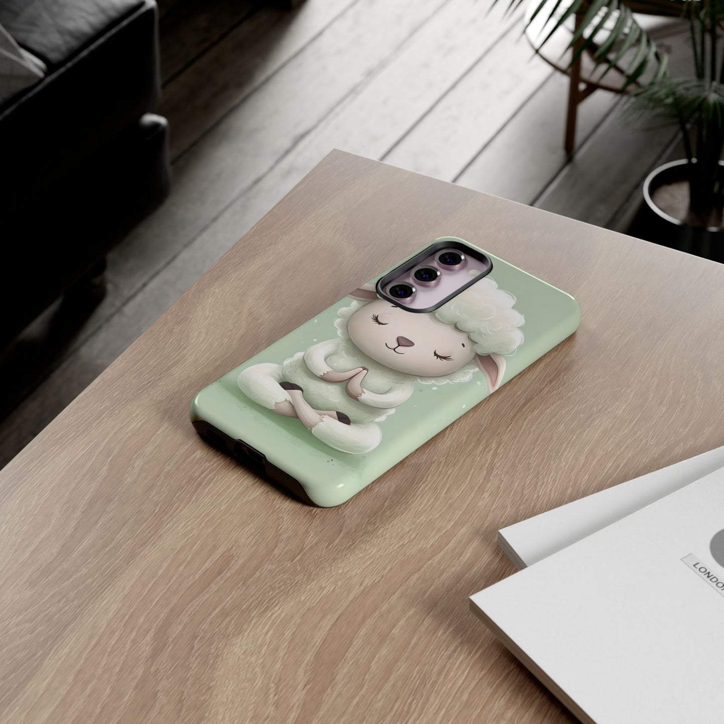 Meditating Lamb Phone Case — Cute Pastel Protective iPhone Cover