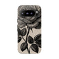 Black Rose Phone Case, Tough Cases with Floral Design, Elegant Tech Accessory, Gift for Flower Lovers, Stylish Protection