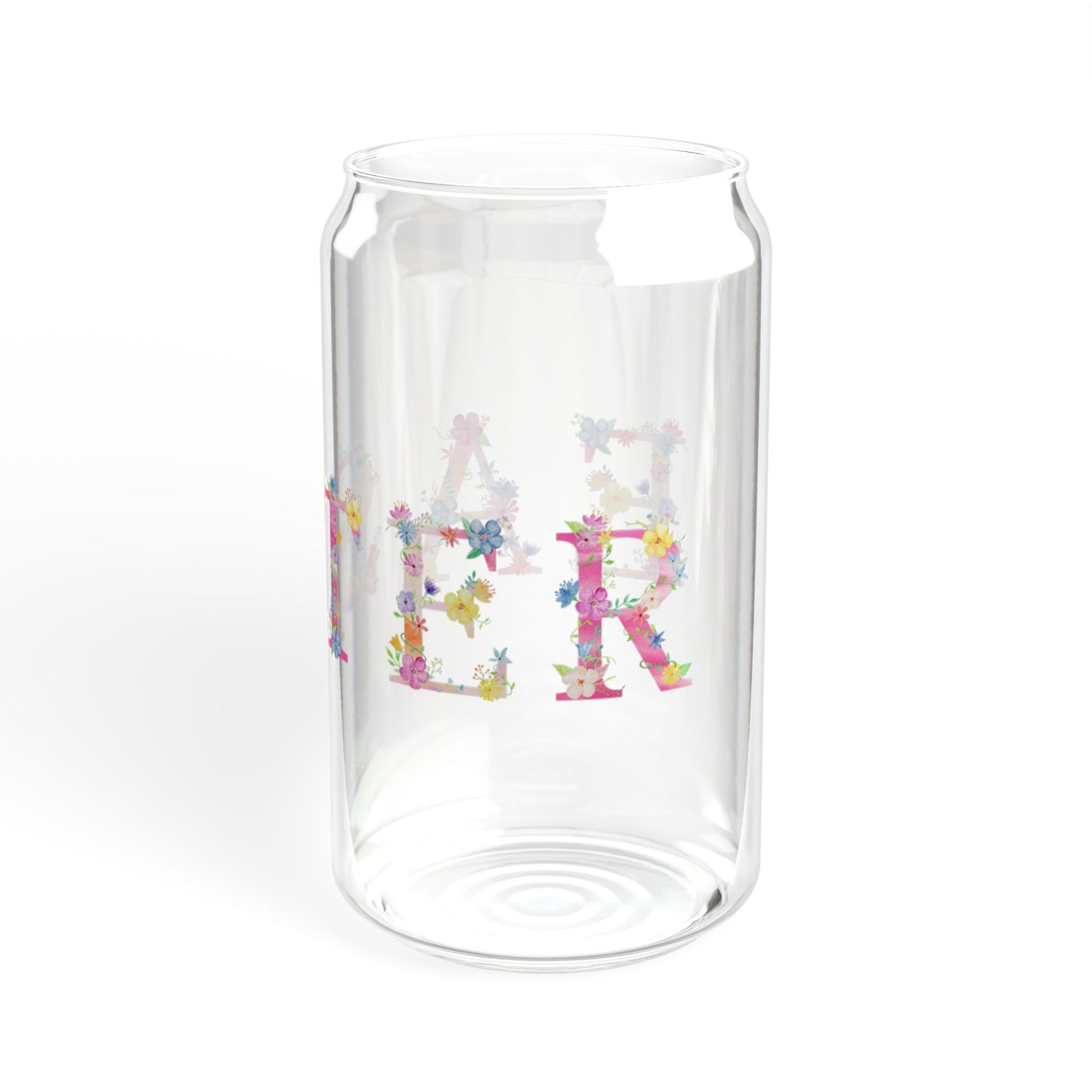 Easter Floral Sipper Glass, 16oz