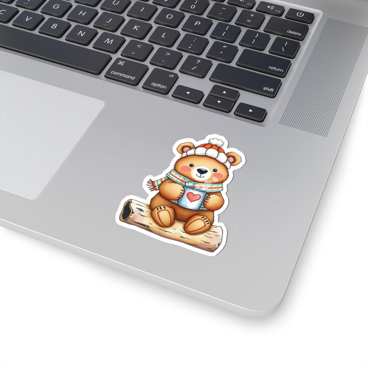 Adorable Bear Hug Kiss-Cut Stickers - Cute Animal Decor for Journals, Laptops, Phone Cases, Kids' Rooms, Winter Vibes