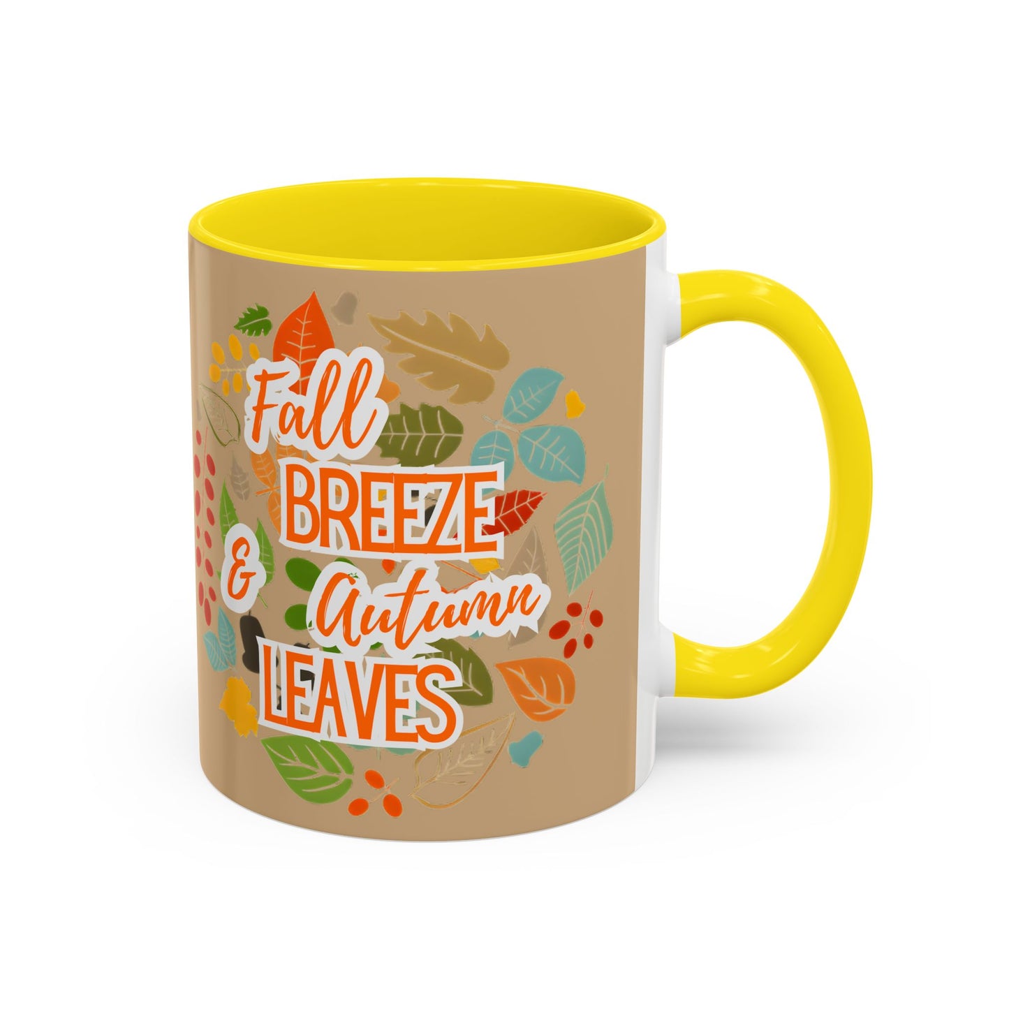 Fall Breeze & Leaves Coffee Mug, Autumn Mug, Seasonal Drinkware, Cozy Kitchen Decor, Perfect Gift for Fall Lovers