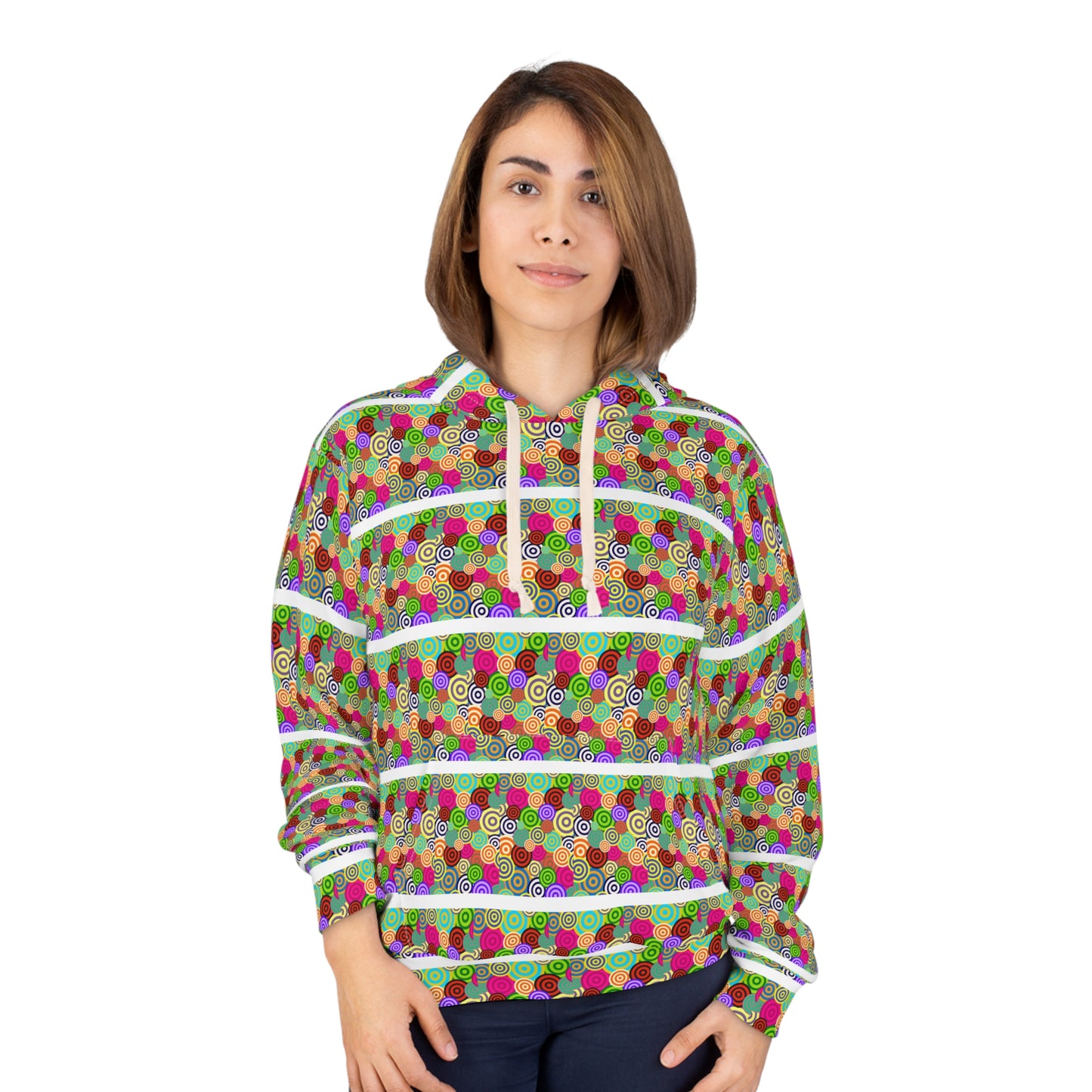 Colorful AOP Pullover Hoodie, Cozy Unisex Hoodie, Casual Streetwear, Perfect for Festivals, Gifts for All Occasions, Bright and Fun Fashion