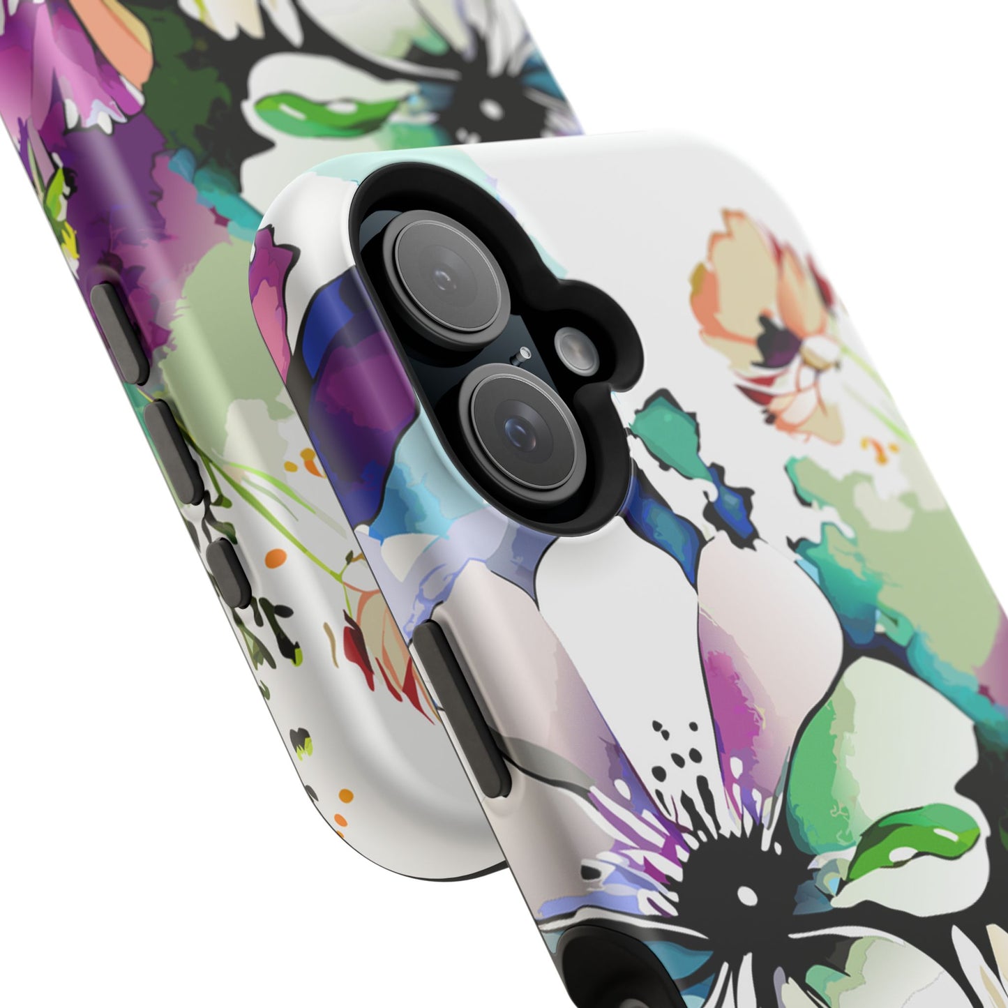 Floral Watercolor Magnetic Phone Case — Impact‑Resistant Protective Cover