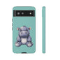 Cute Hippo Phone Case, Tough Phone Cover, Fun Animal Case, Gift for Kids, Cute Decor, Birthday Present