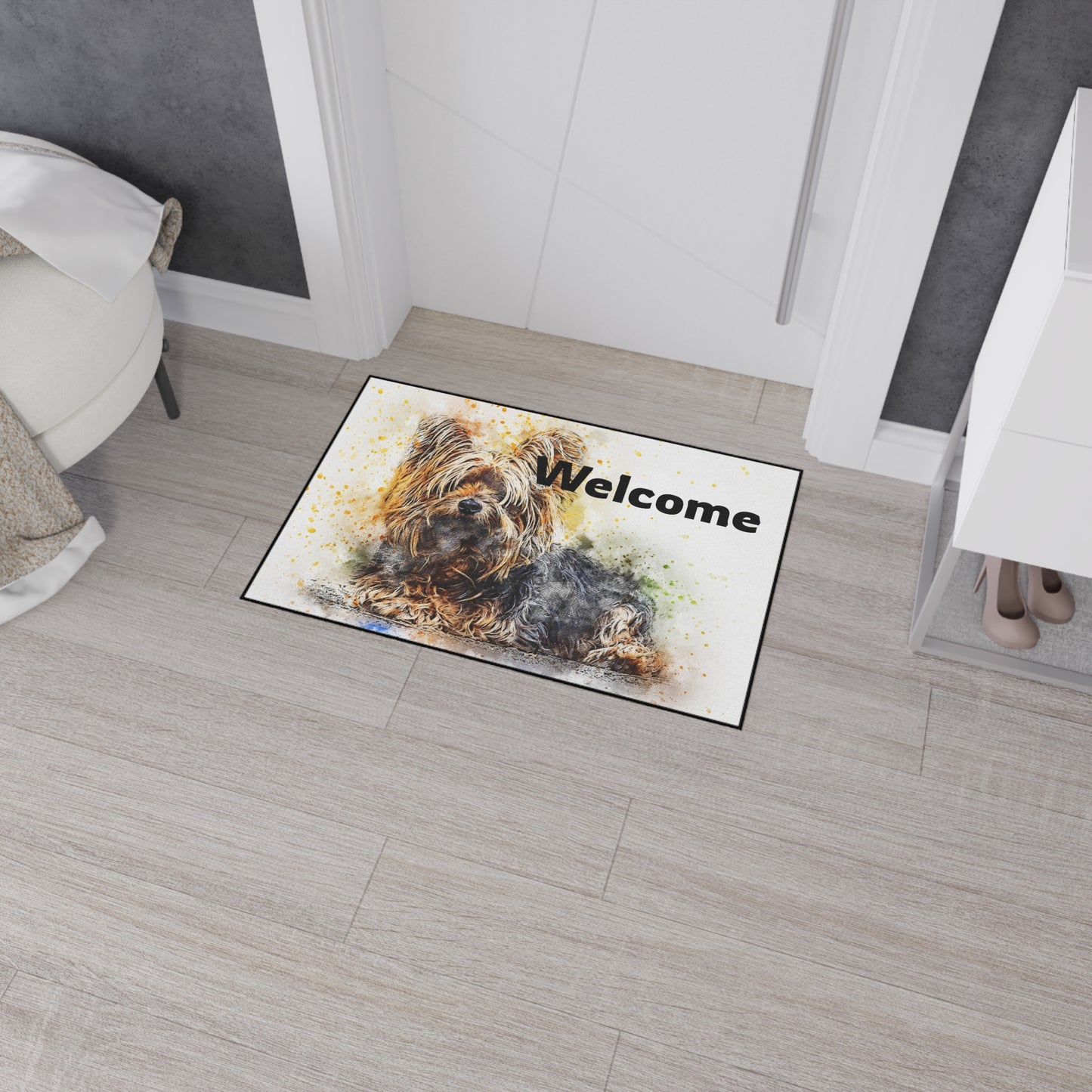 Yorkshire Terrier Welcome Floor Mat — Heavy Duty Non-Slip Doormat